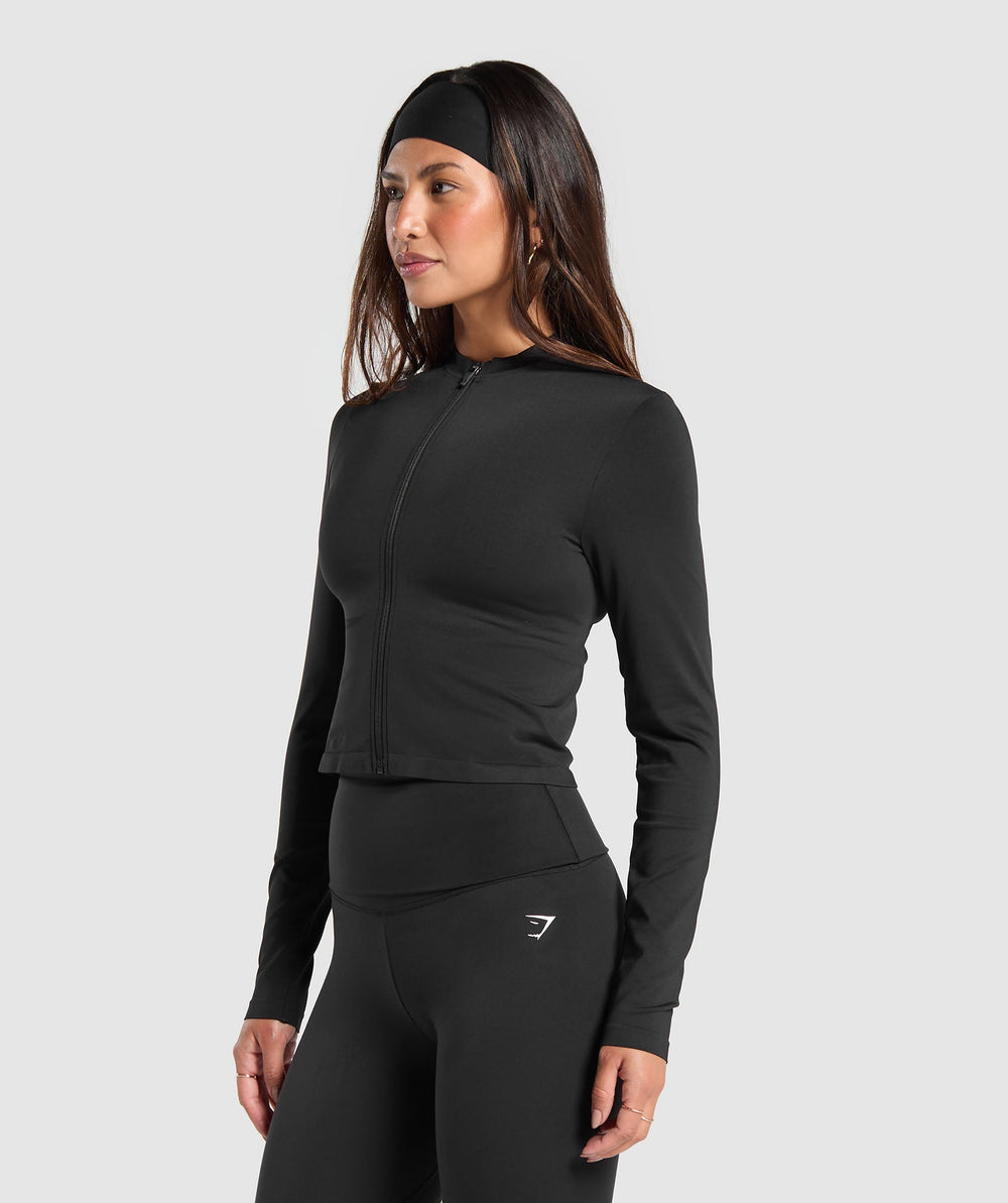 Everyday Seamless Zip Tracktop - Black