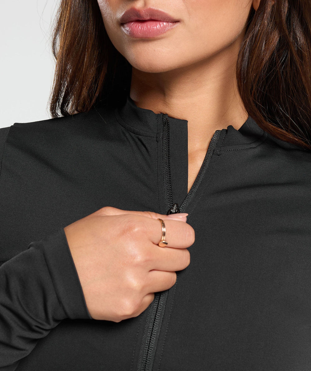Everyday Seamless Zip Tracktop - Black