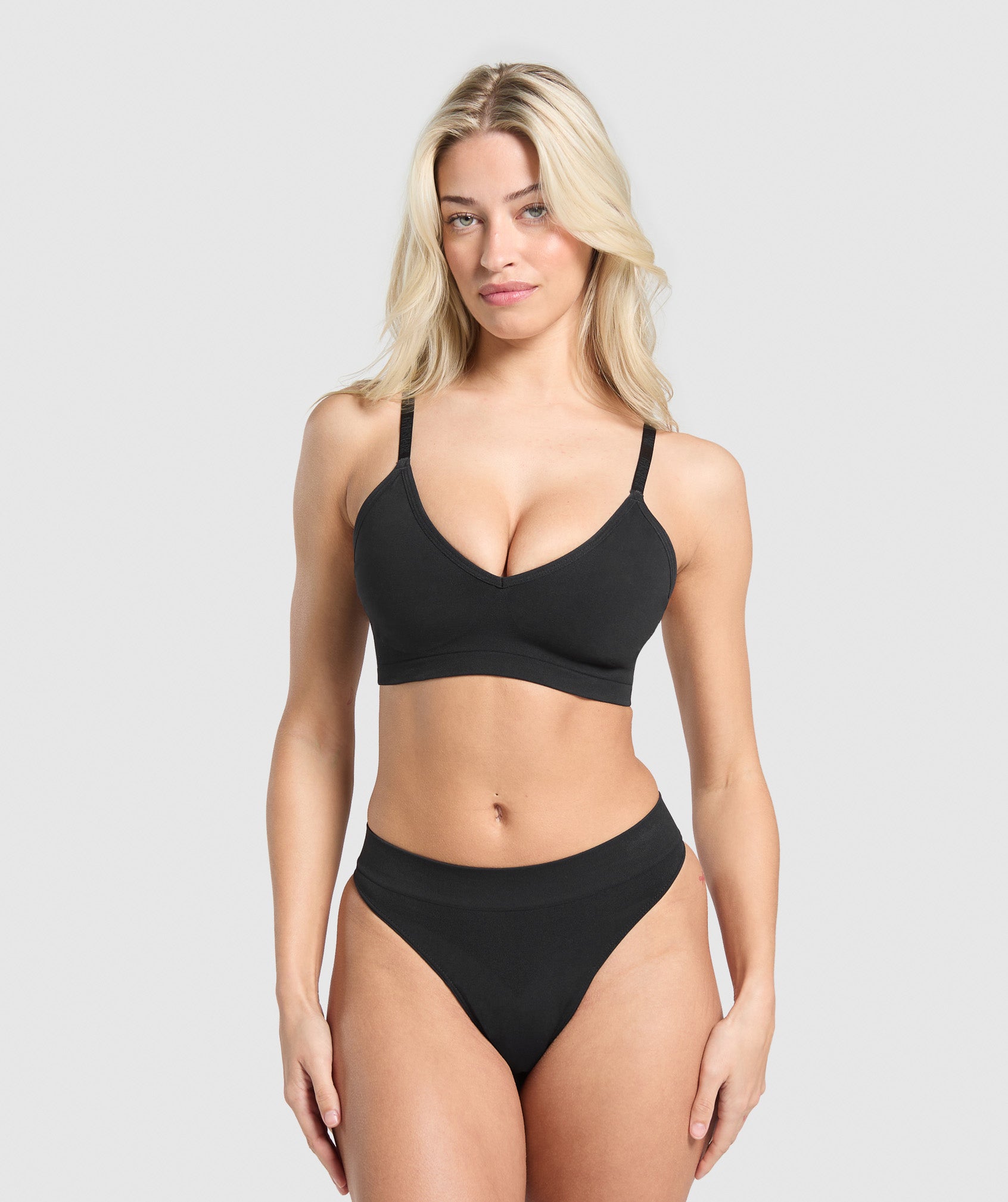 Seamless Thong 3pk - Black