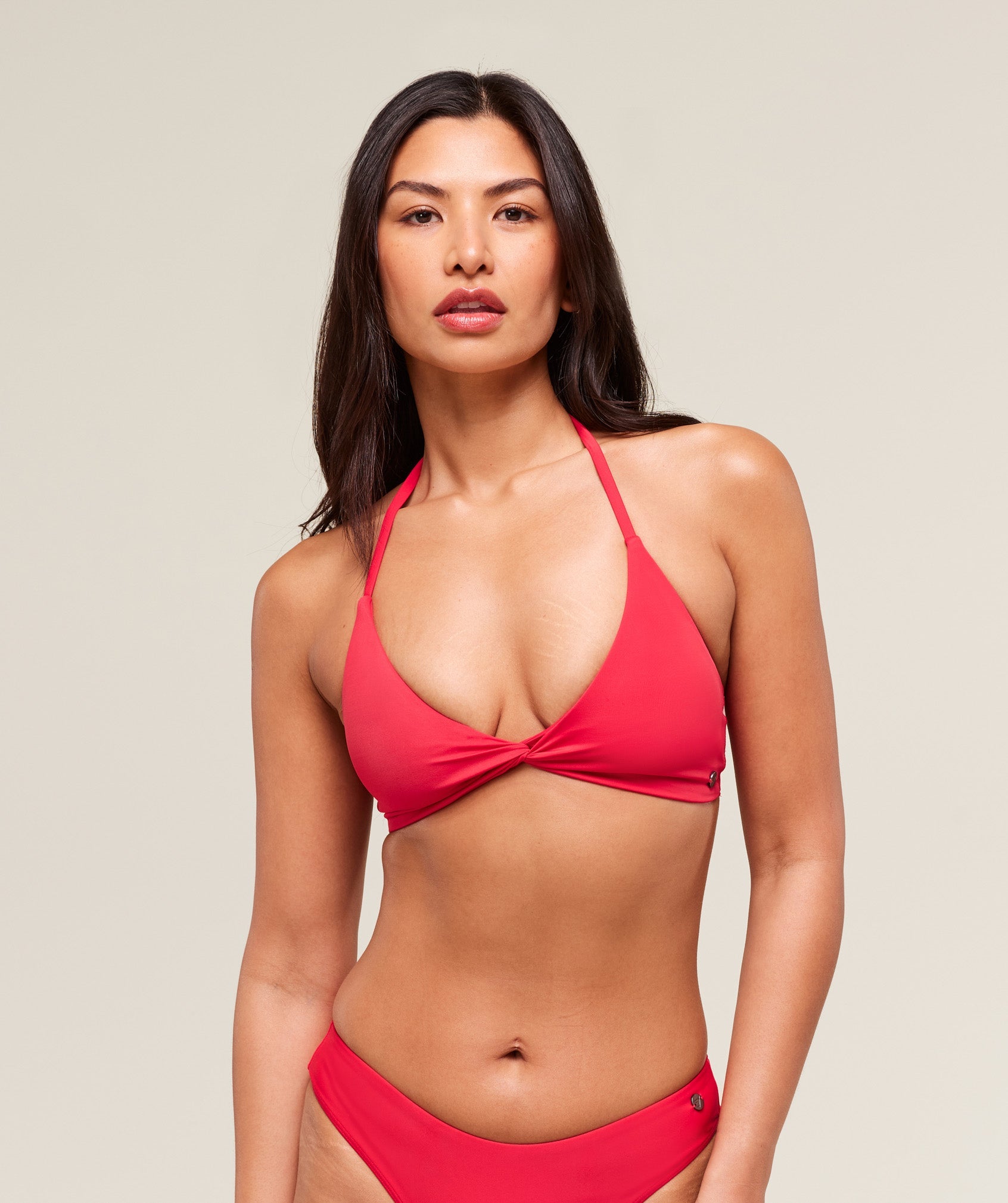 Twist Front Bikini Top - Carmine Red