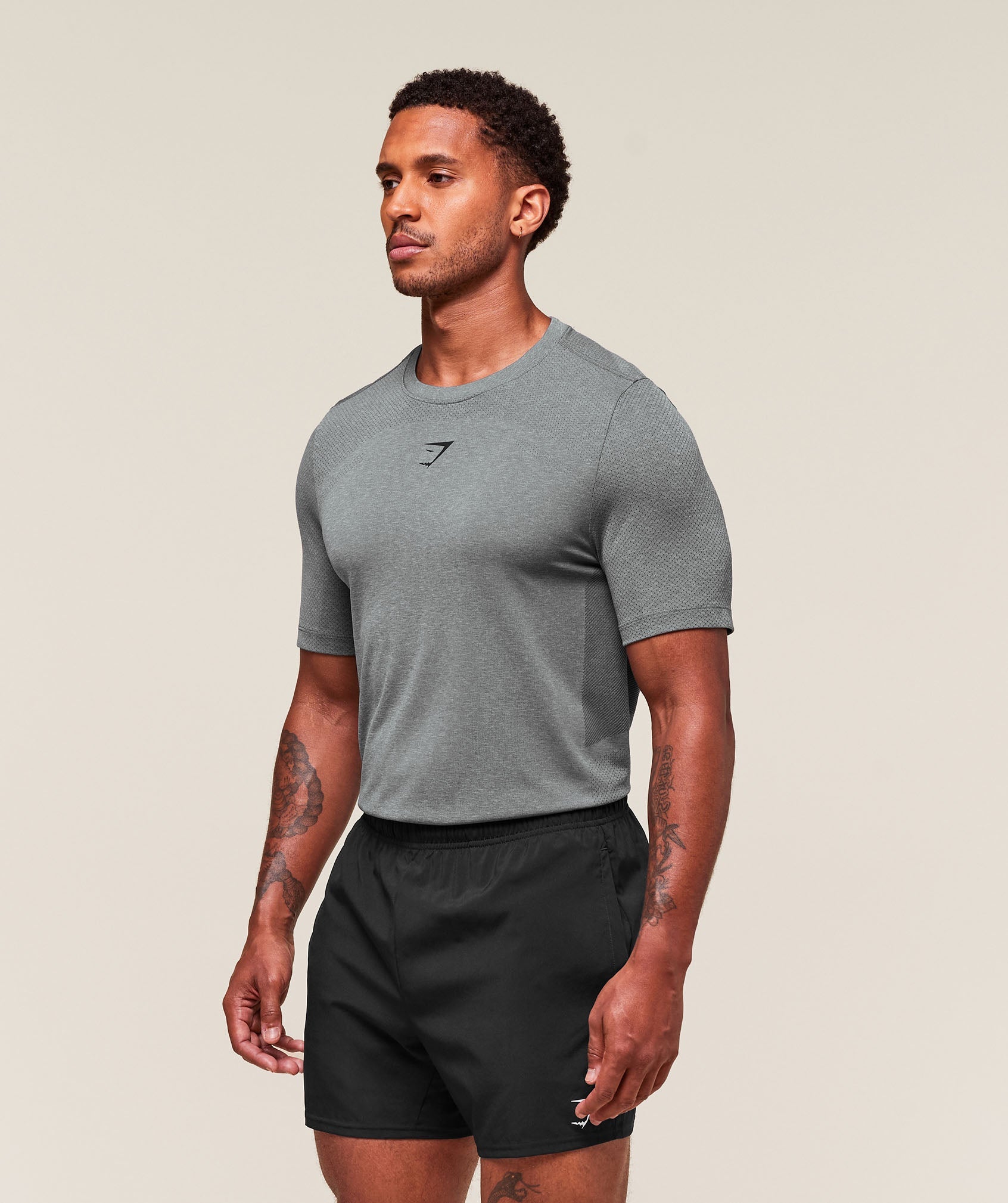 Lightweight Seamless T-Shirt - Light Grey/Smokey Grey