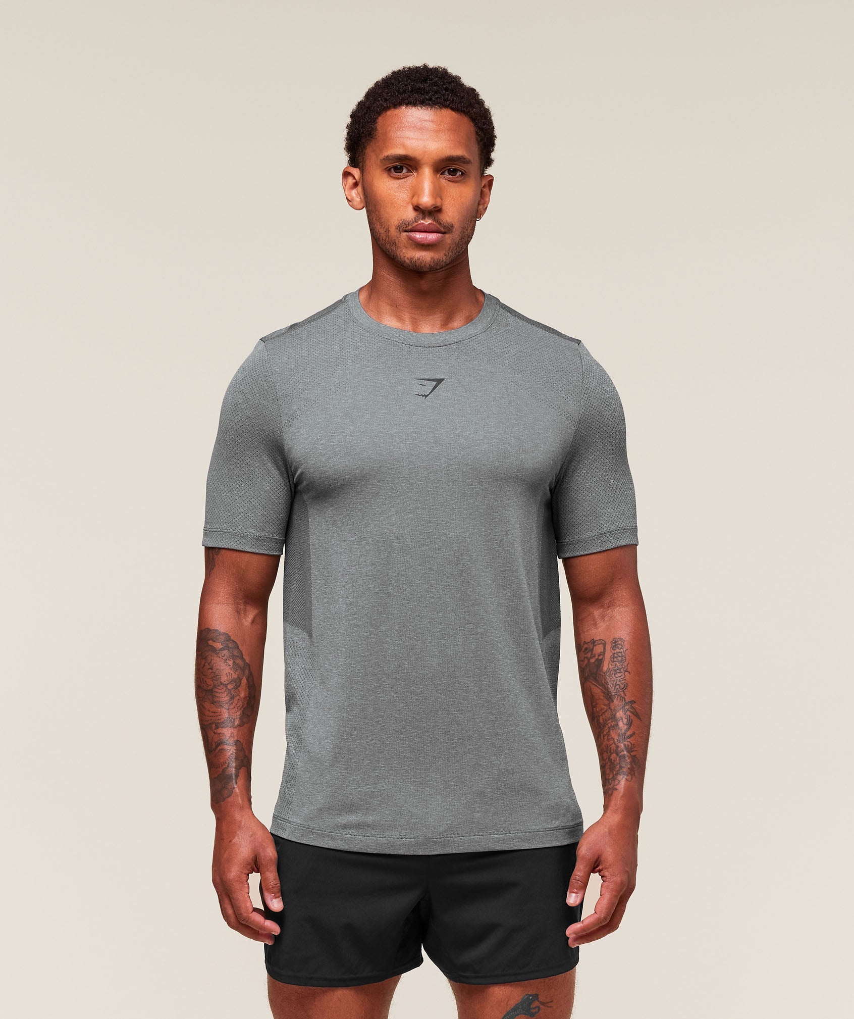 Lightweight Seamless T-Shirt - Light Grey/Smokey Grey