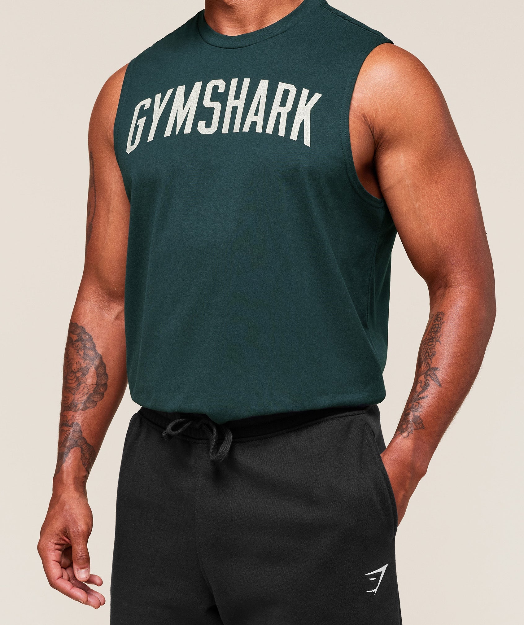 Worn Graphic Tank - Deep Petrol Blue