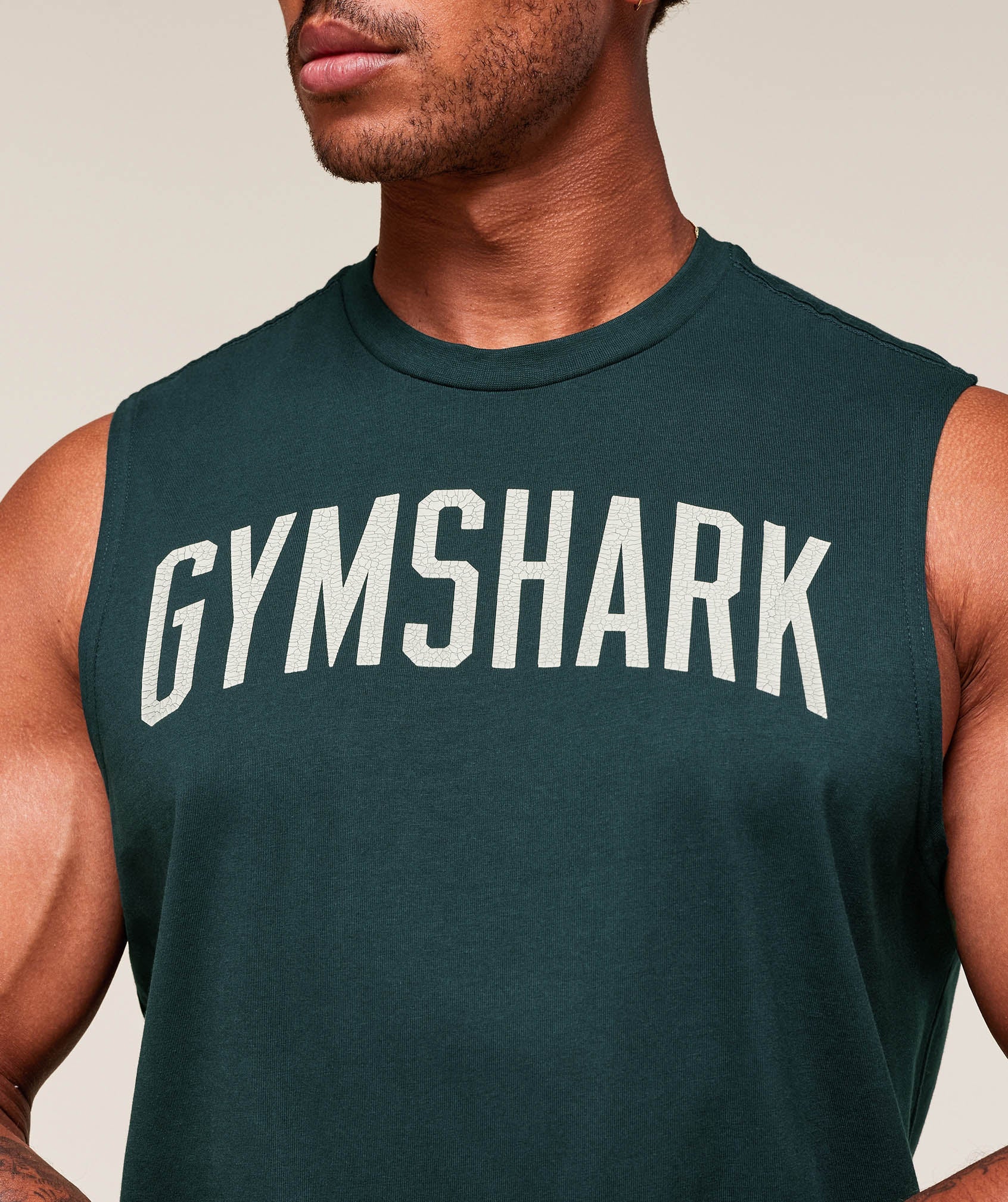 Worn Graphic Tank - Deep Petrol Blue
