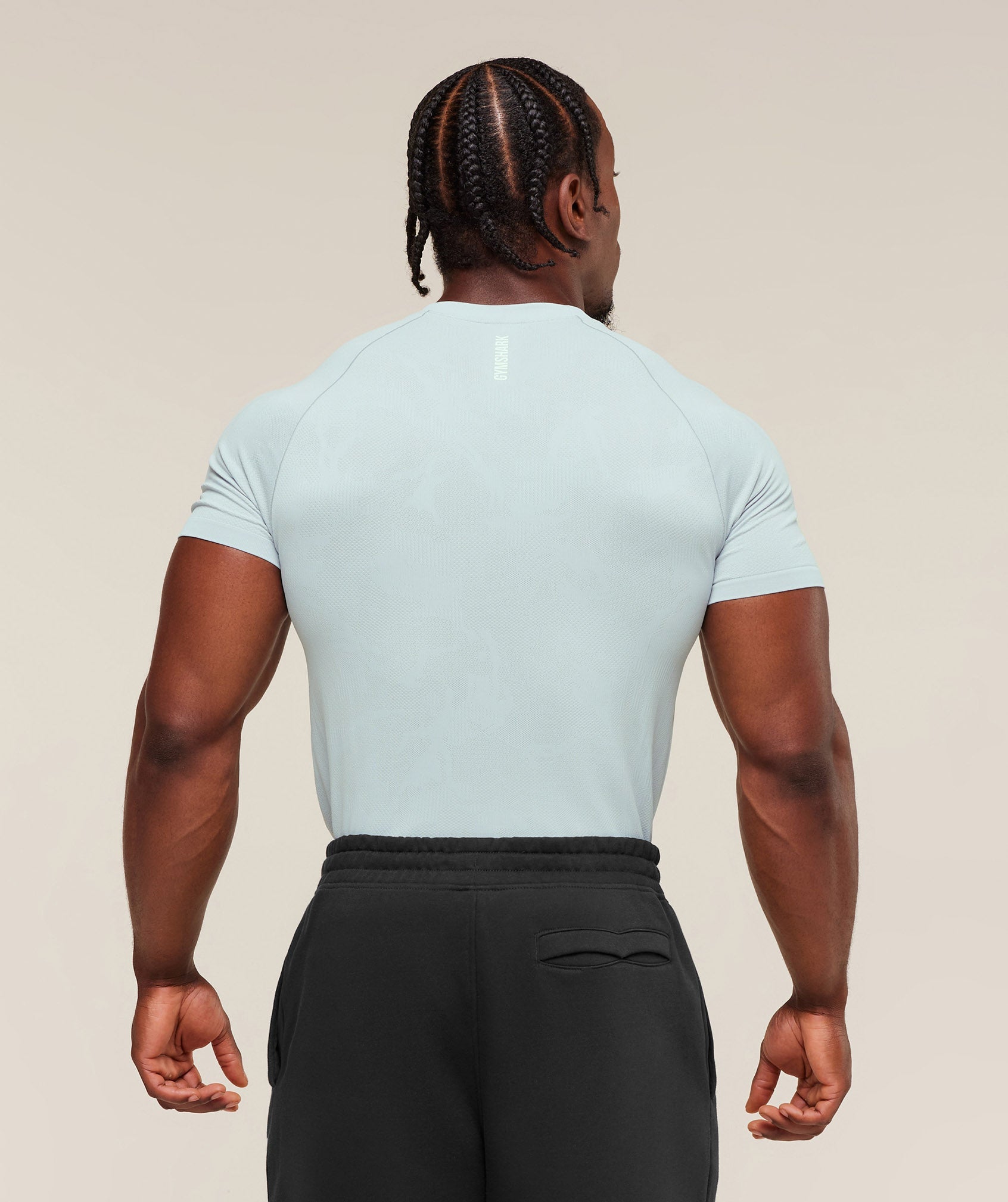 Geo Seamless T-Shirt - Smoke Blue/Soft White