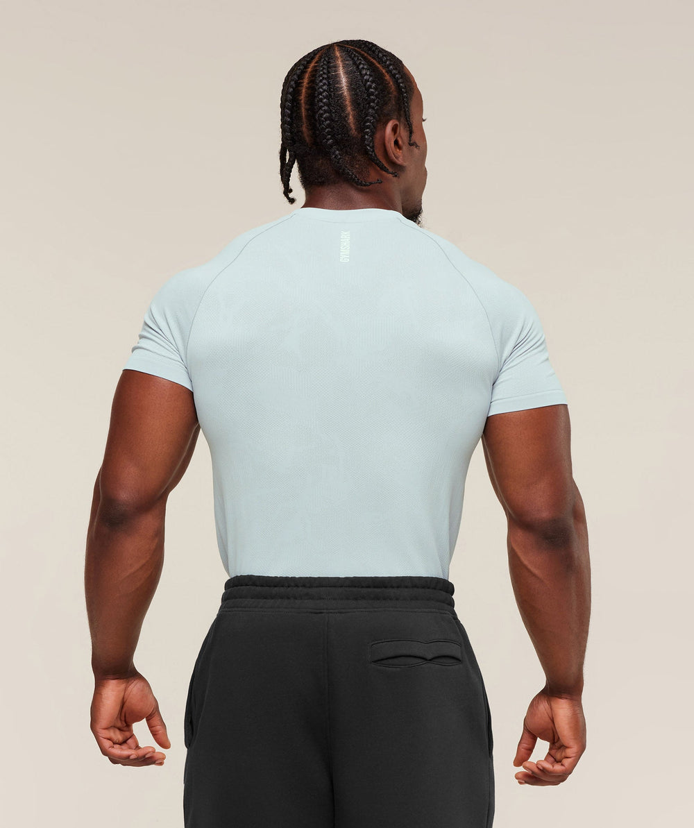 Geo Seamless T-Shirt - Smoke Blue/Soft White