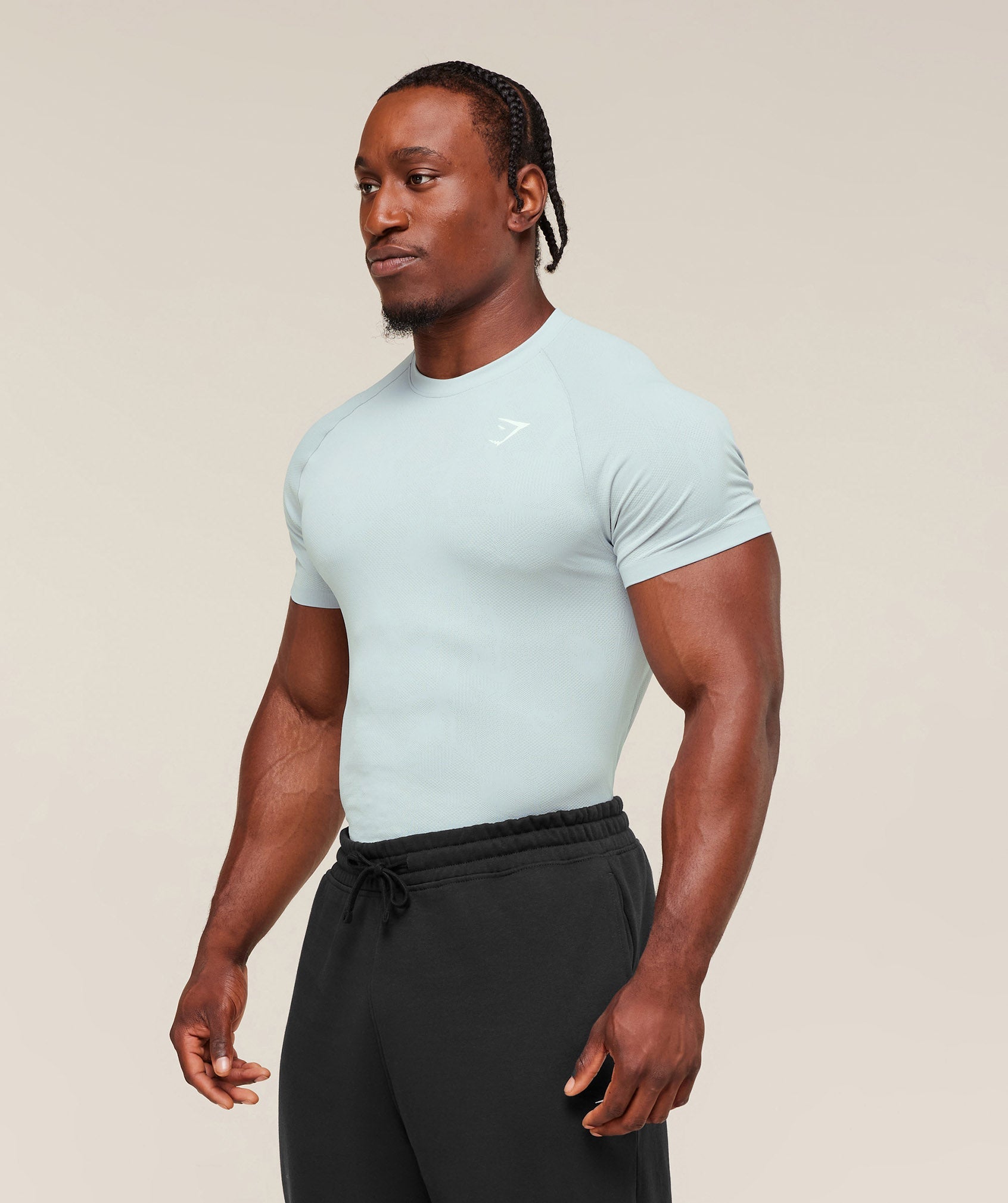 Geo Seamless T-Shirt - Smoke Blue/Soft White