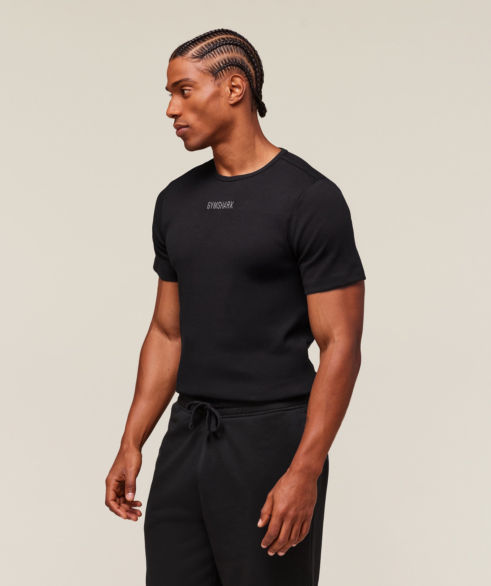 Premium Ribbed T-Shirt - Black