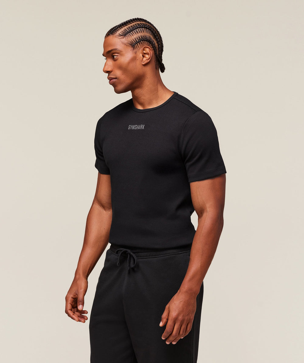 Premium Ribbed T-Shirt - Black