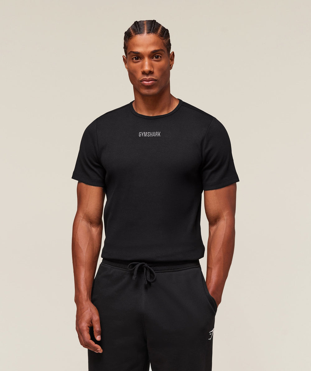 Premium Ribbed T-Shirt - Black