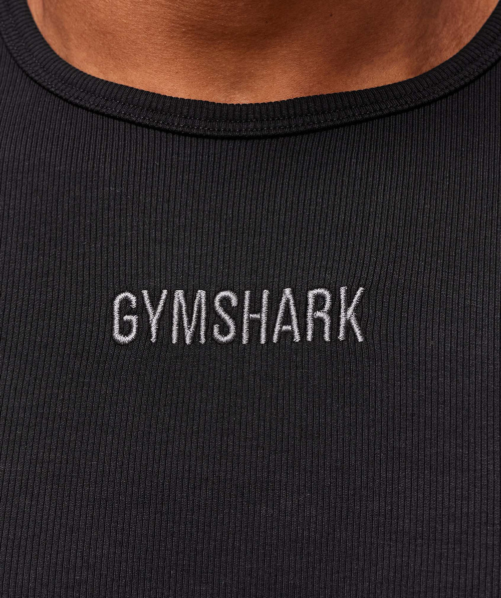 Premium Ribbed T-Shirt - Black