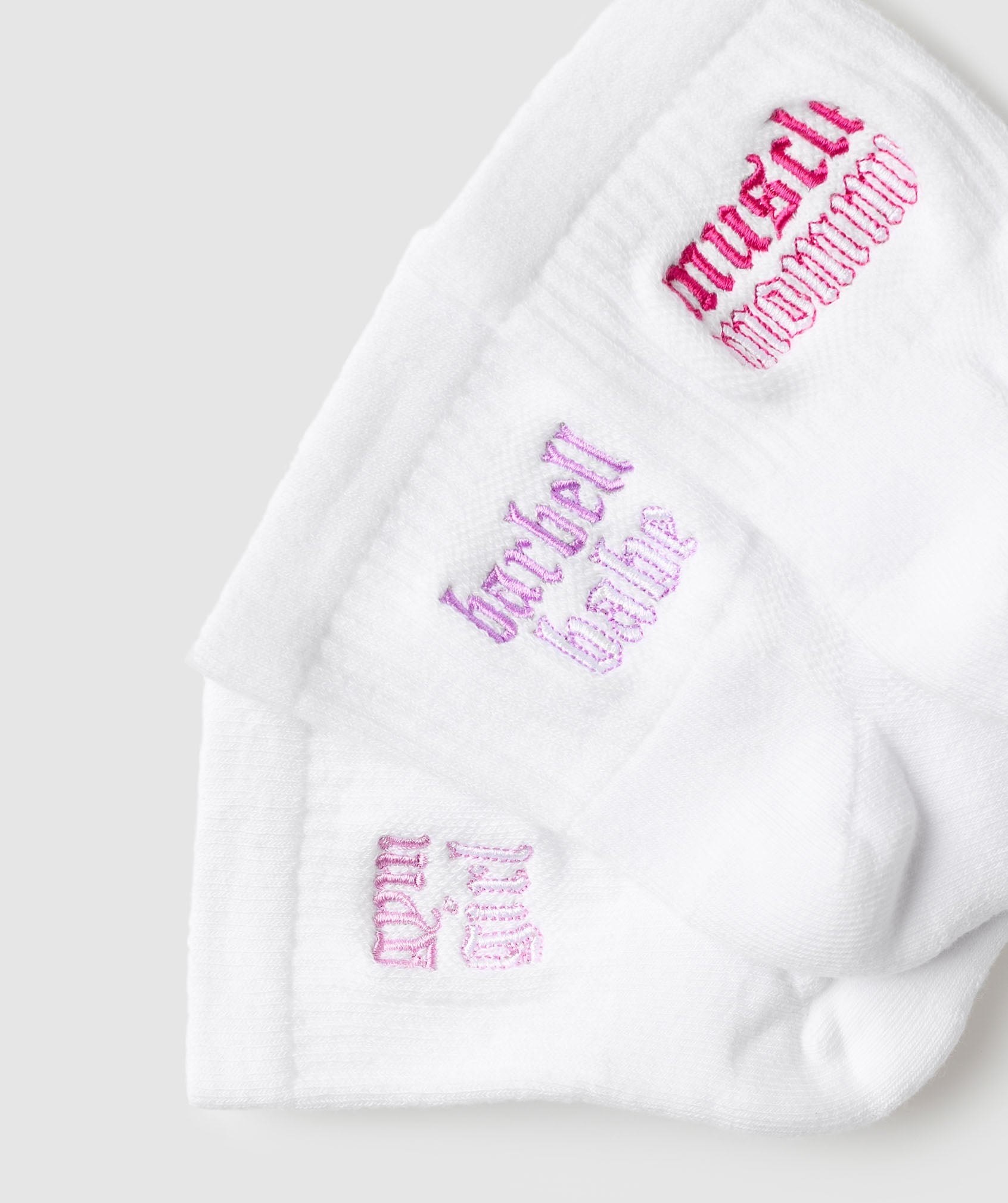 Gym Babes Midi Sock 3pk - White/Sour Pink/Active Purple/Winning Pink