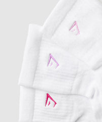Gym Babes Midi Sock 3pk - White/Sour Pink/Active Purple/Winning Pink