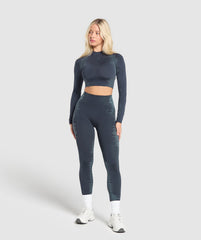 Caged Seamless Leggings - Heavy Blue/Iron Blue