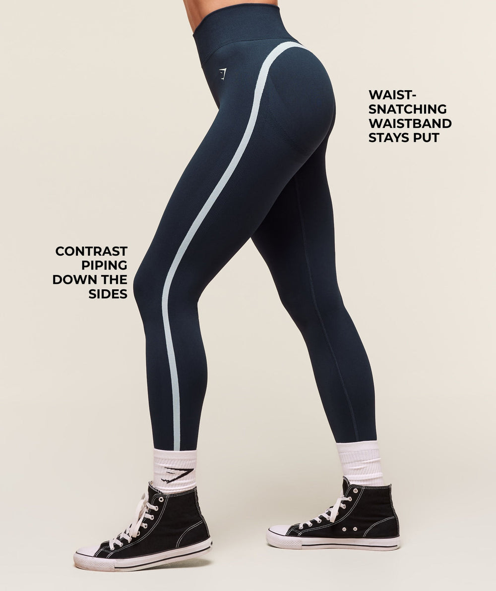 Lift Varsity Seamless Leggings - Heavy Blue