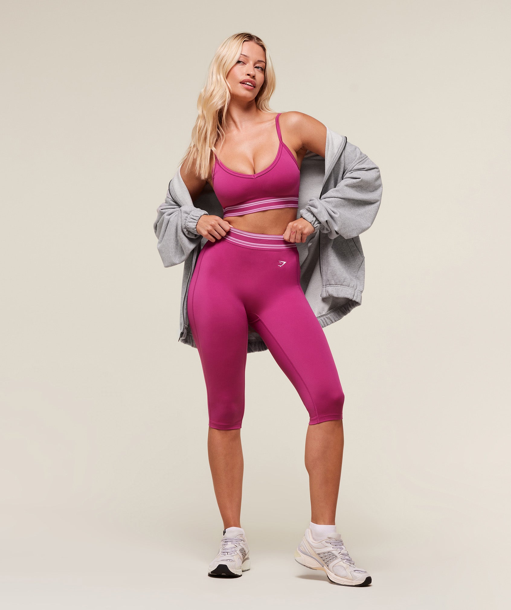 Retro Capri Leggings - Winning Pink