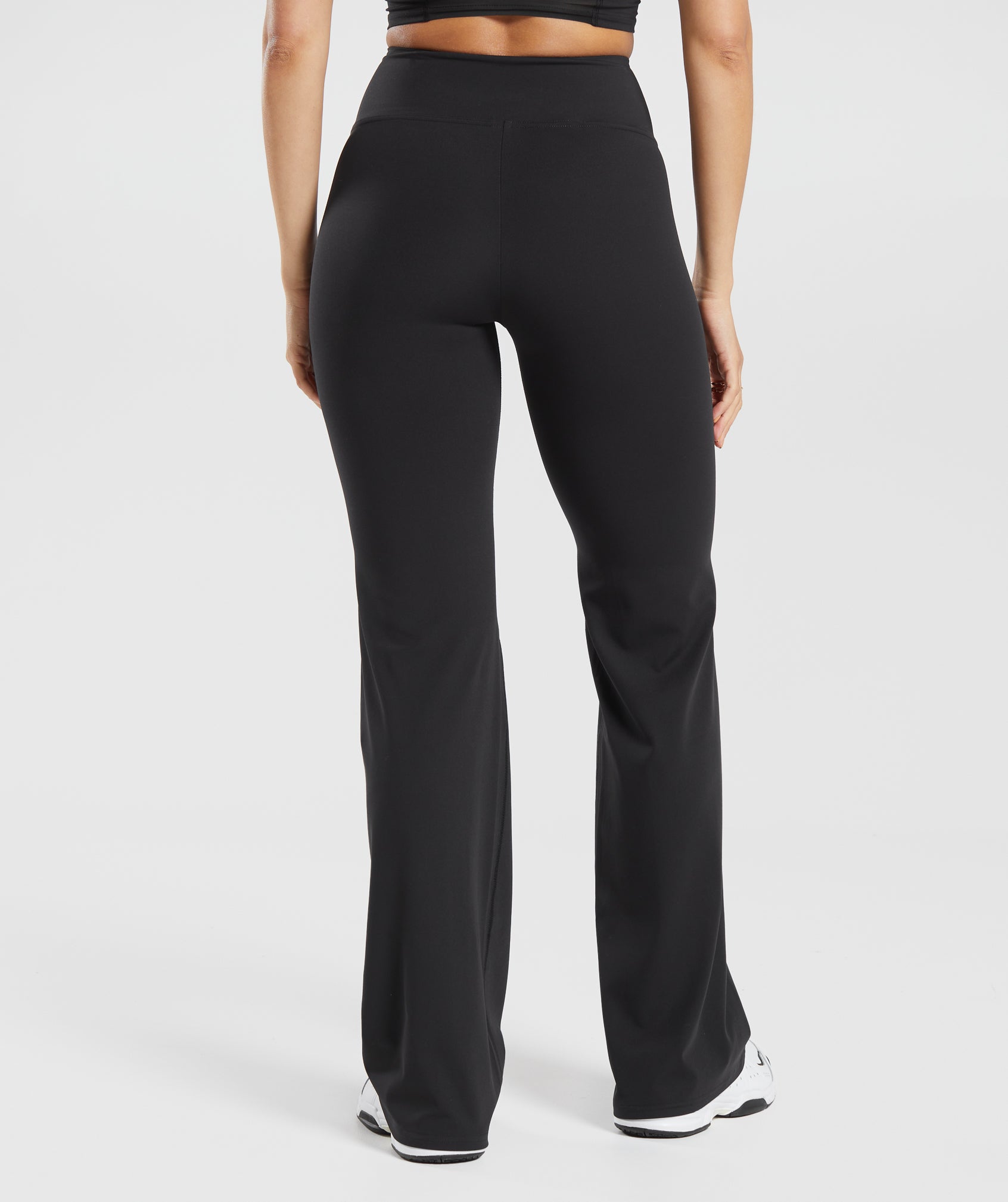 Crossover Regular Flared Leggings - Black