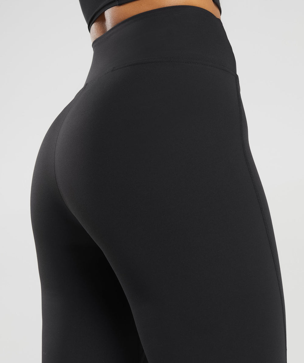 Crossover Regular Flared Leggings - Black