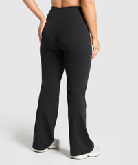 Crossover Flared Leggings - Black