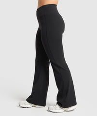 Crossover Flared Leggings - Black