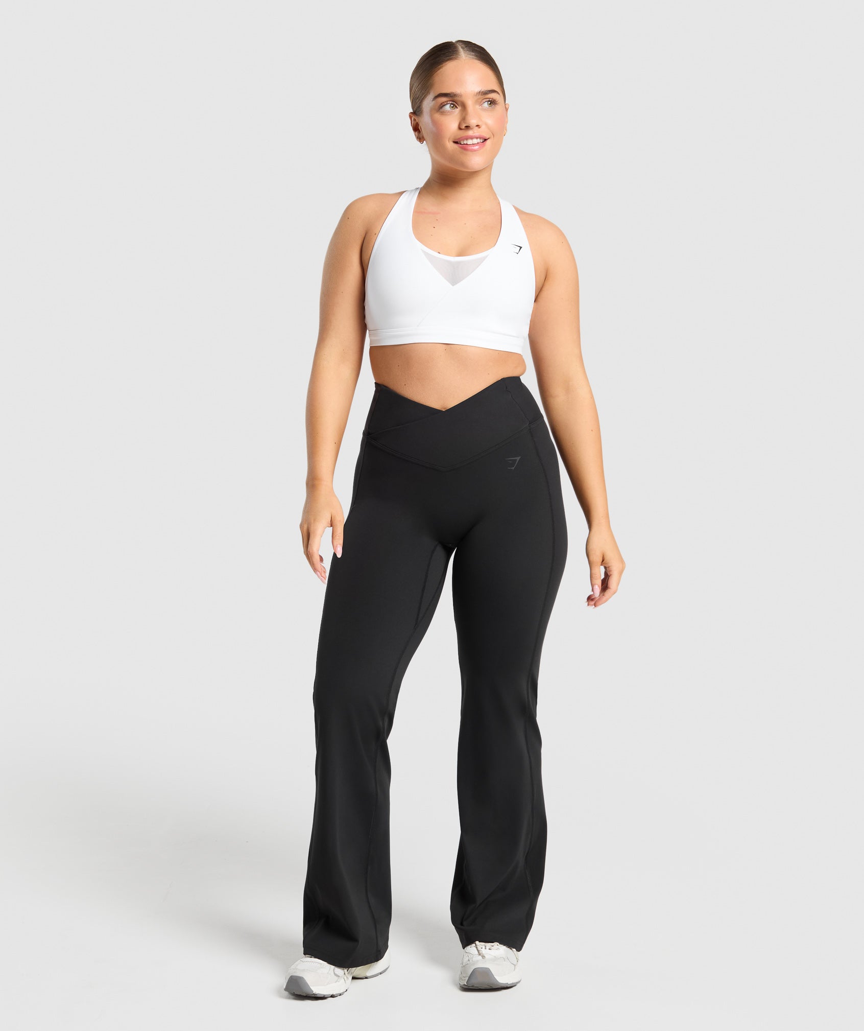 Crossover Flared Leggings - Black