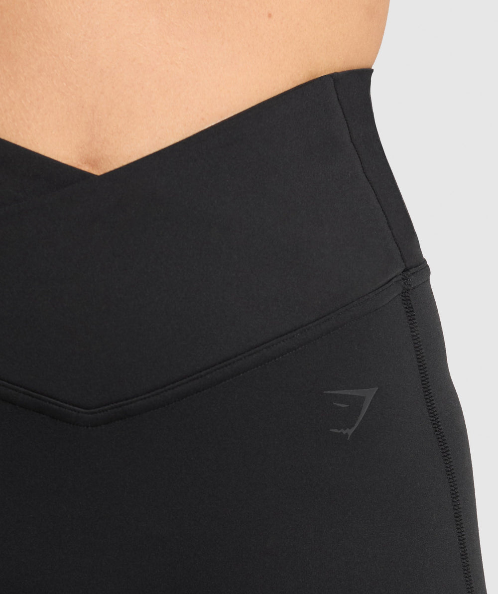 Crossover Flared Leggings - Black