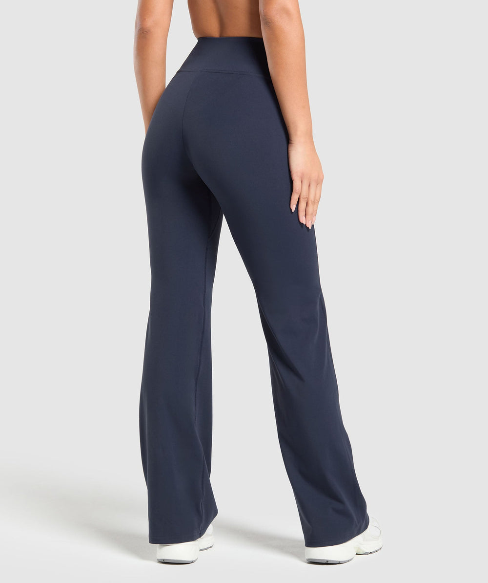 Crossover Flared Leggings - Heavy Blue