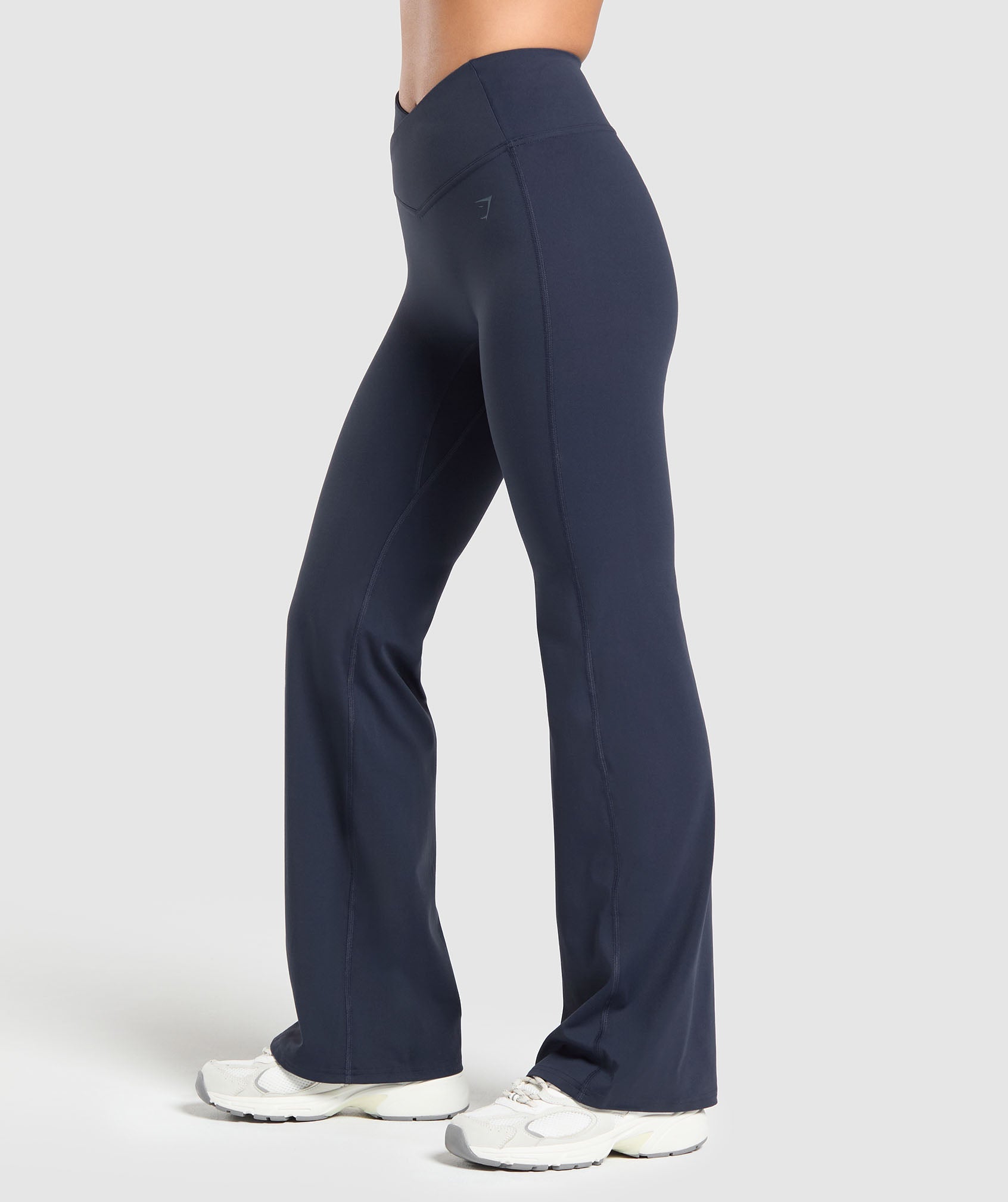 Crossover Flared Leggings - Heavy Blue