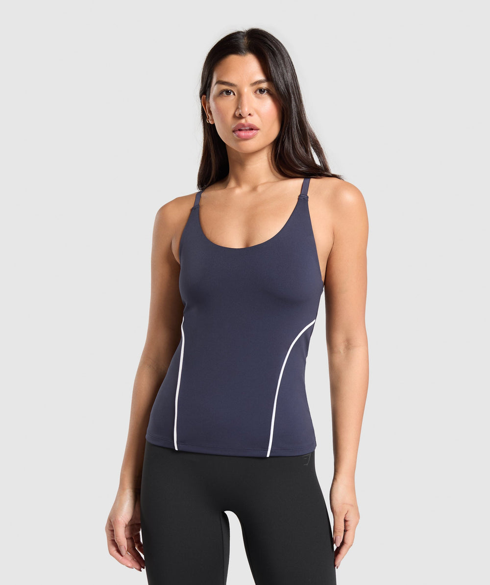 Contour Stitch Tank with Shelf - Heavy Blue