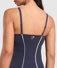 Contour Stitch Tank with Shelf - Heavy Blue
