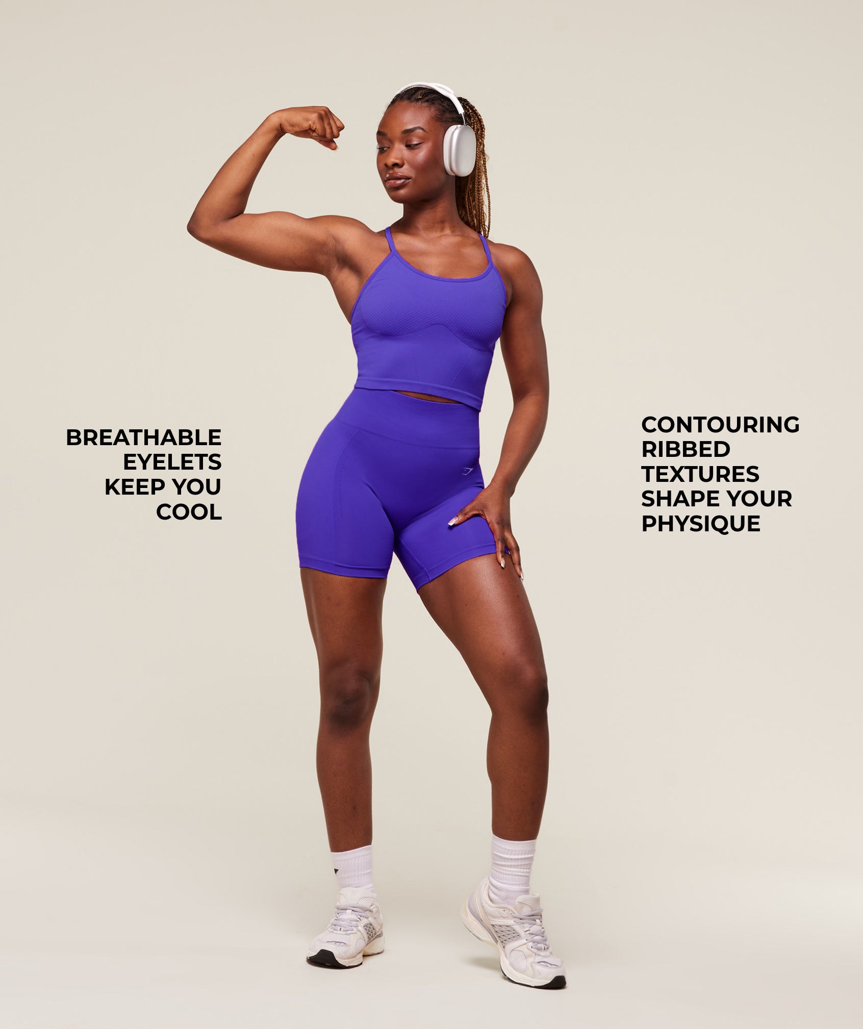 Energised Seamless Crop Top - Cobalt Purple