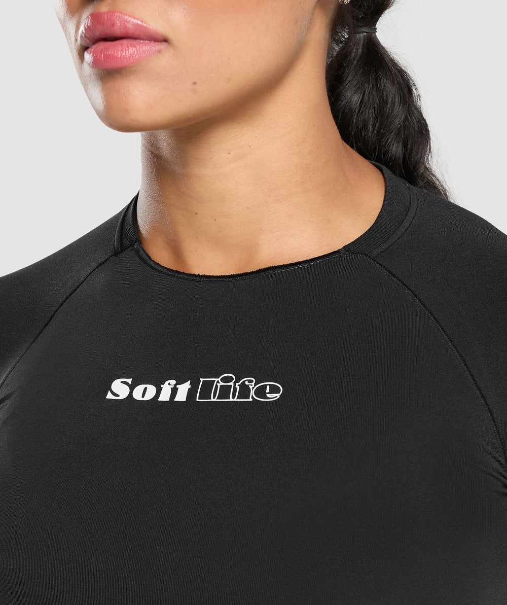 Soft Life Baby Tee - Black
