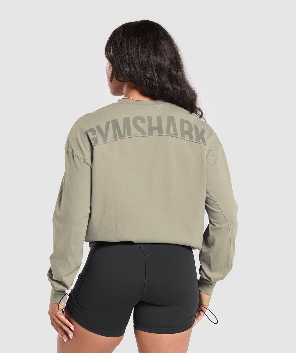 Power Oversized Long Sleeve Top - Linen Brown