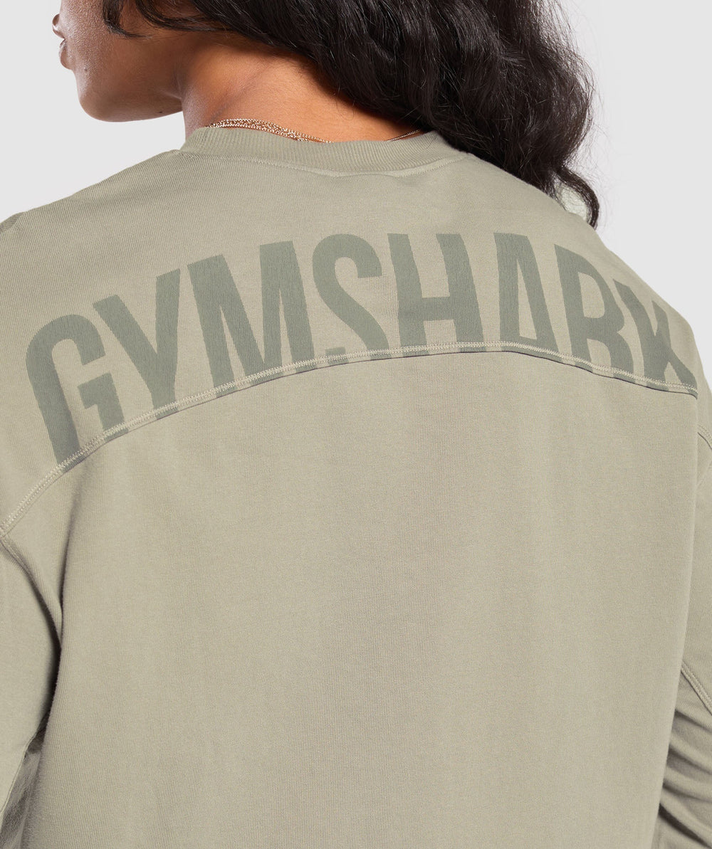 Power Oversized Long Sleeve Top - Linen Brown