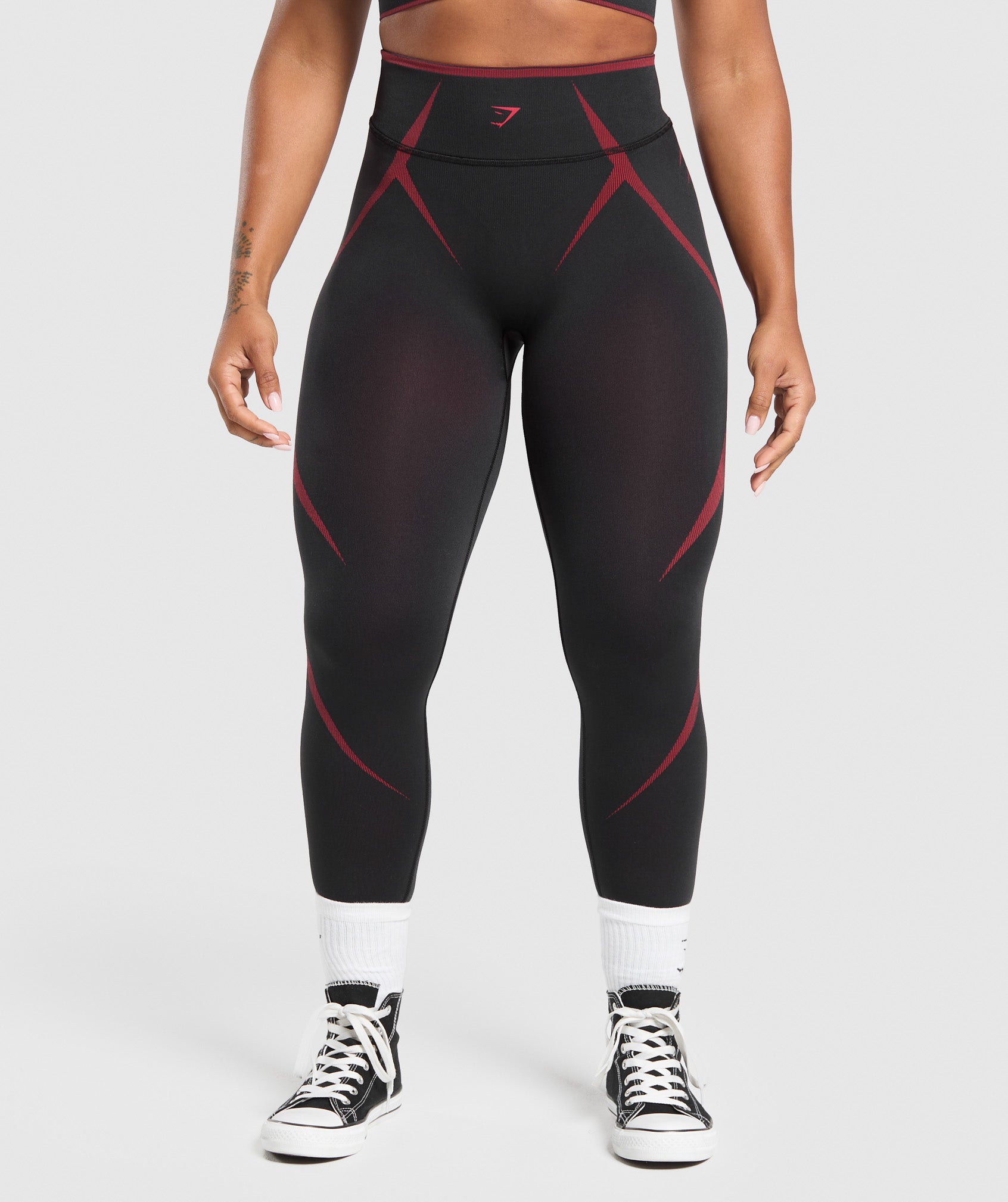 Apex Lift Seamless Leggings - Black/Carmine Red