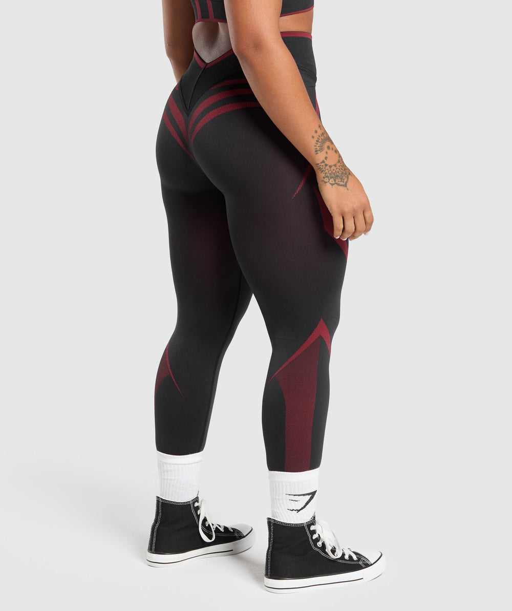 Apex Lift Seamless Leggings - Black/Carmine Red