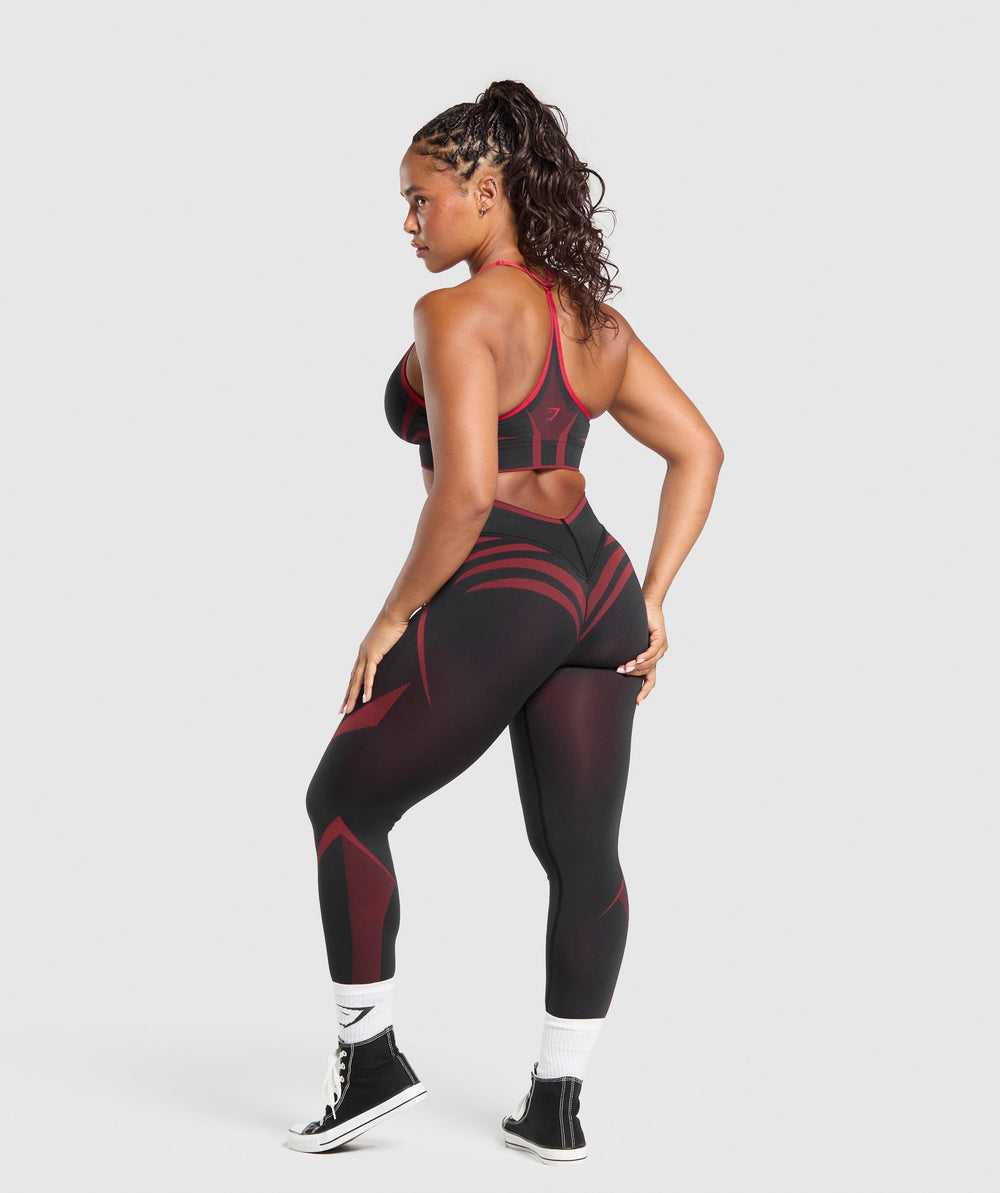 Apex Lift Seamless Leggings - Black/Carmine Red