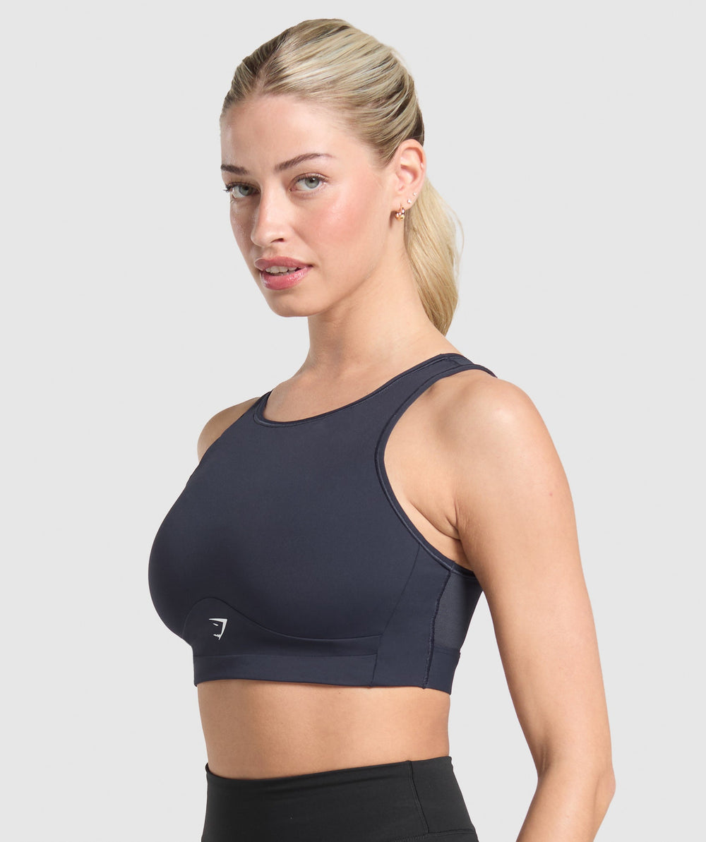 Mesh Back Sports Bra - Heavy Blue