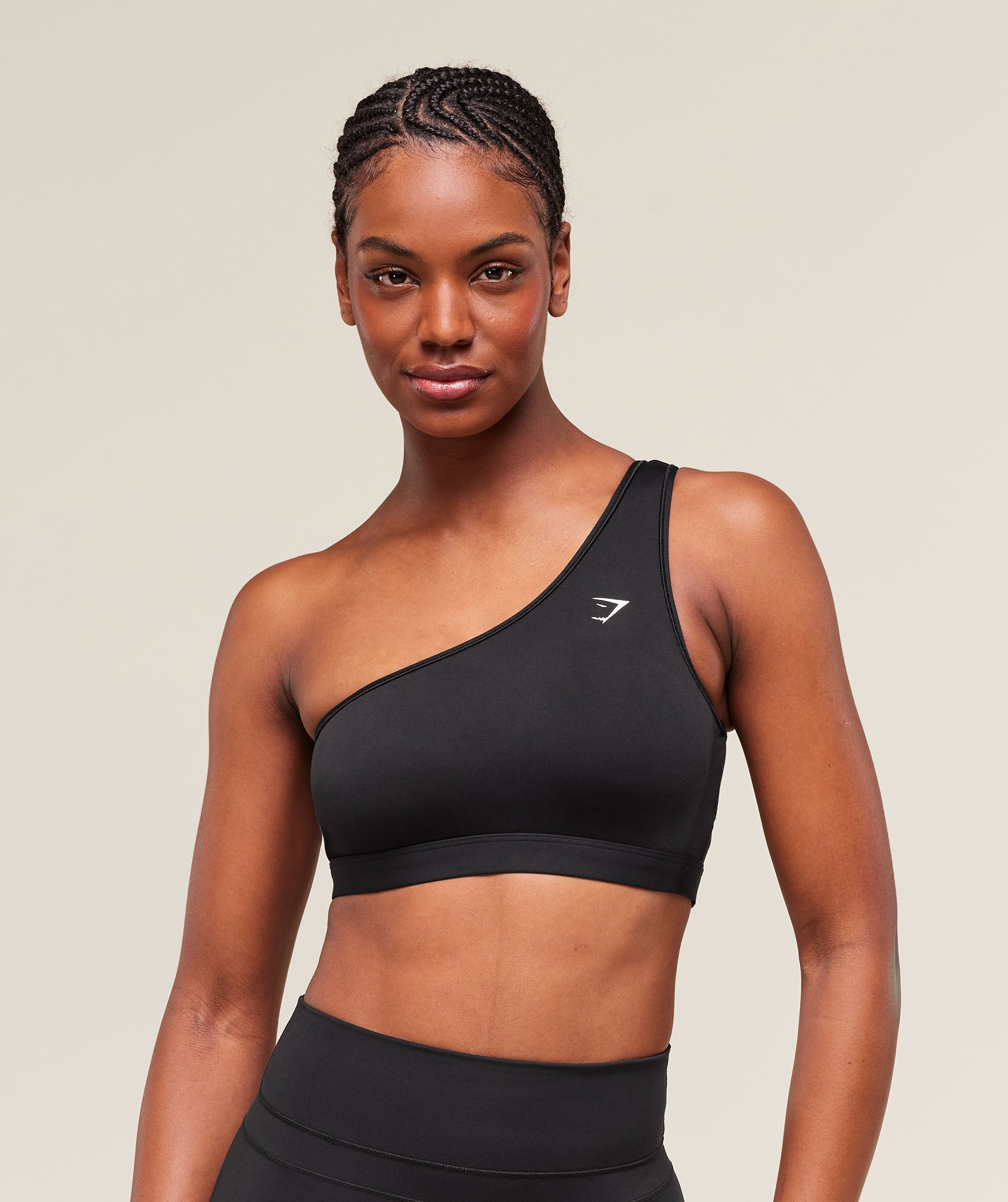Asymmetric Sports Bra - Black