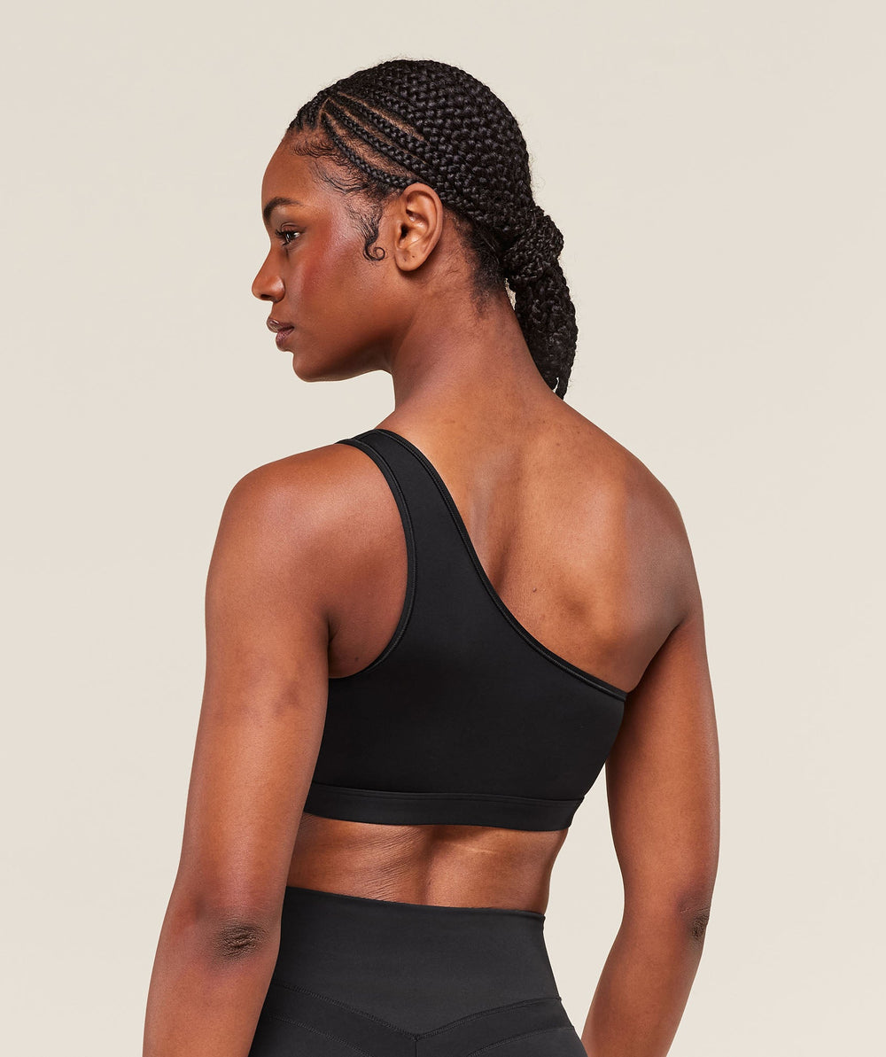 Asymmetric Sports Bra - Black