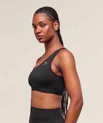 Asymmetric Sports Bra - Black