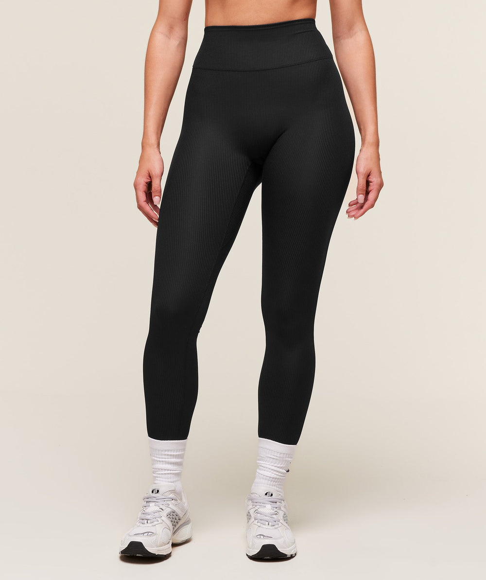 Ribbed Contour Leggings - Black