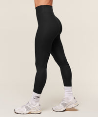 Ribbed Contour Leggings - Black