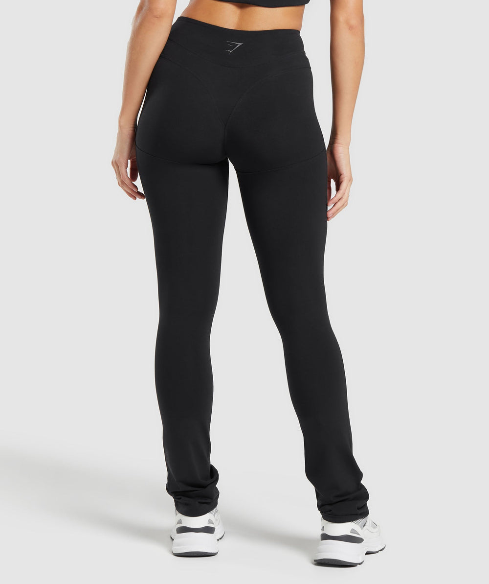 Rest Day Boot Cut Cotton Leggings - Black