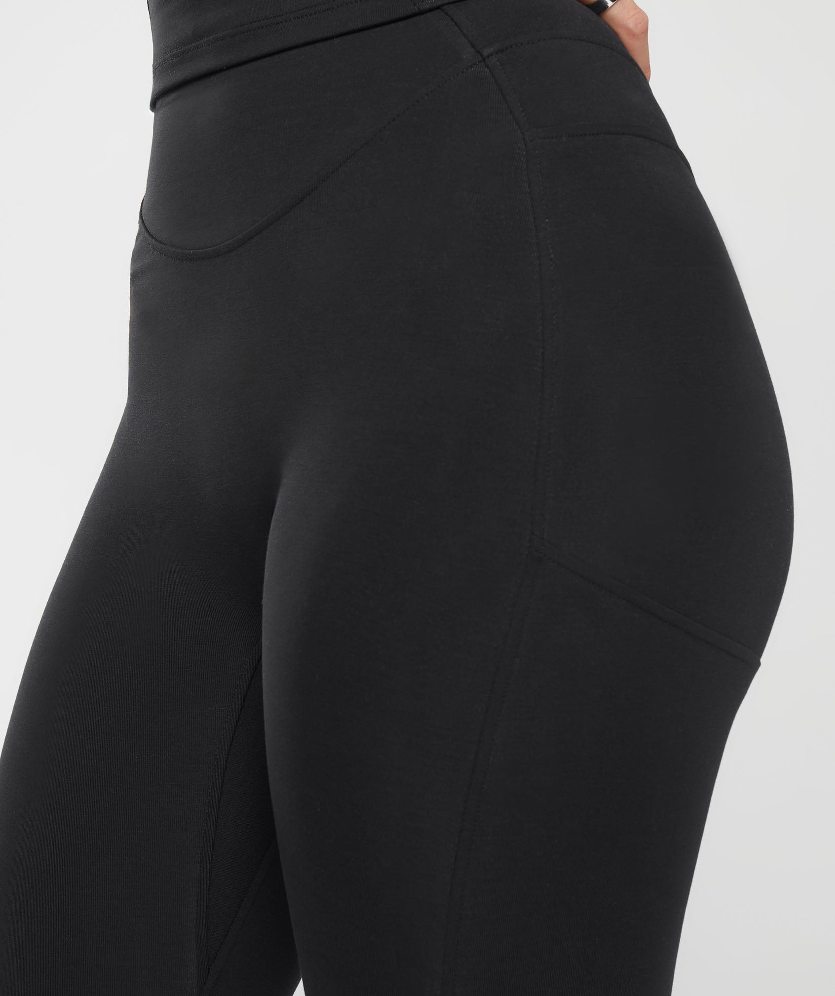 Rest Day Boot Cut Cotton Leggings - Black