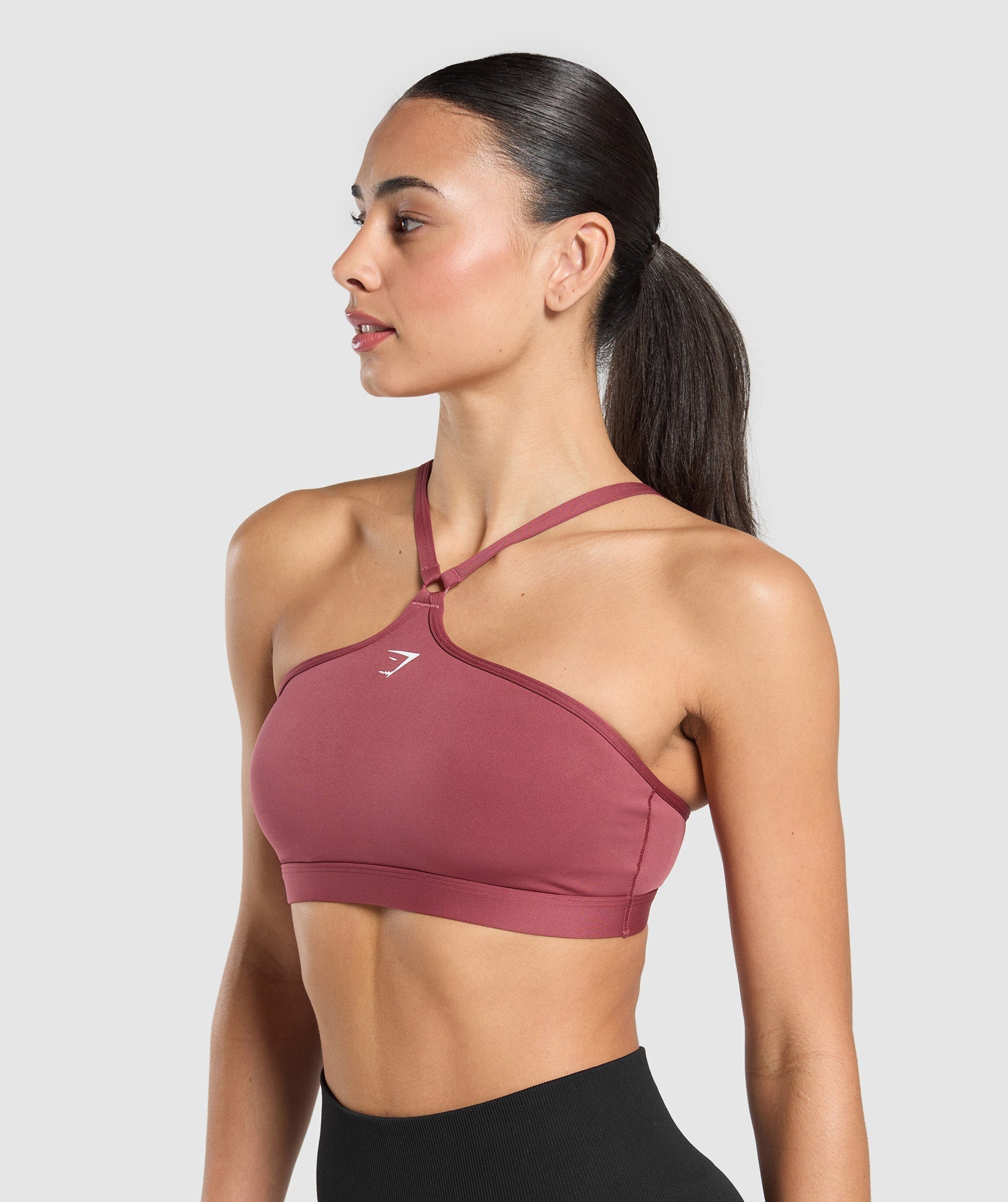 Halter Neck Sports Bra - Washed Berry Pink