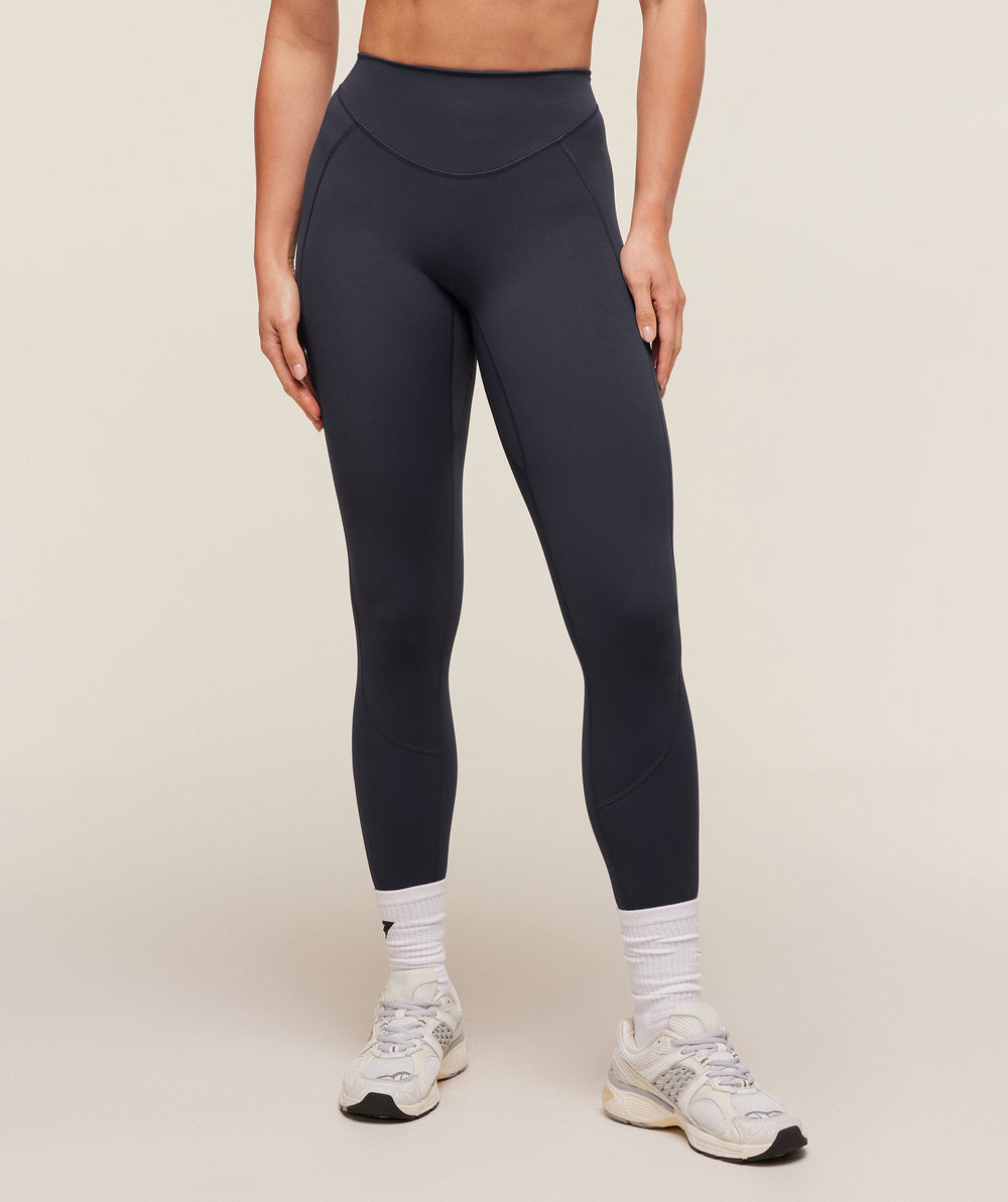 Lifting Dipped Waistband Leggings - Heavy Blue