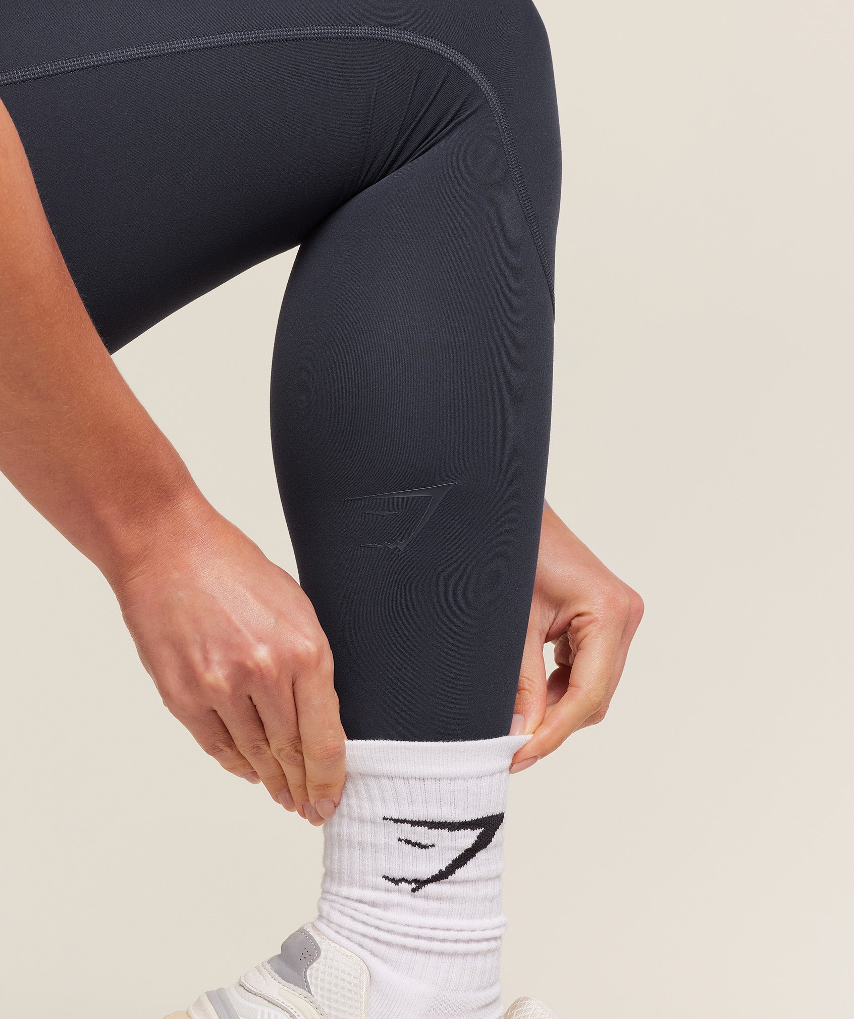 Lifting Dipped Waistband Leggings - Heavy Blue
