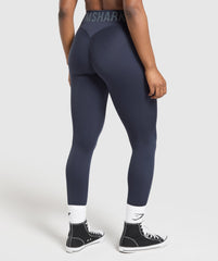 Wordmark Graphic Leggings - Heavy Blue