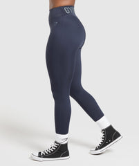 Wordmark Graphic Leggings - Heavy Blue